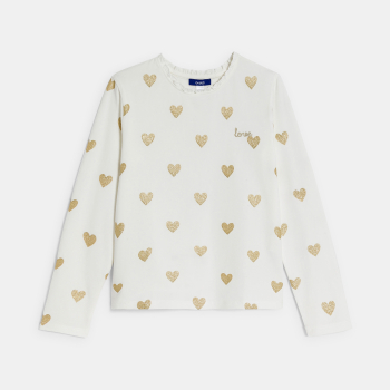 تيشيرت برسمة قلوب ذهبية...